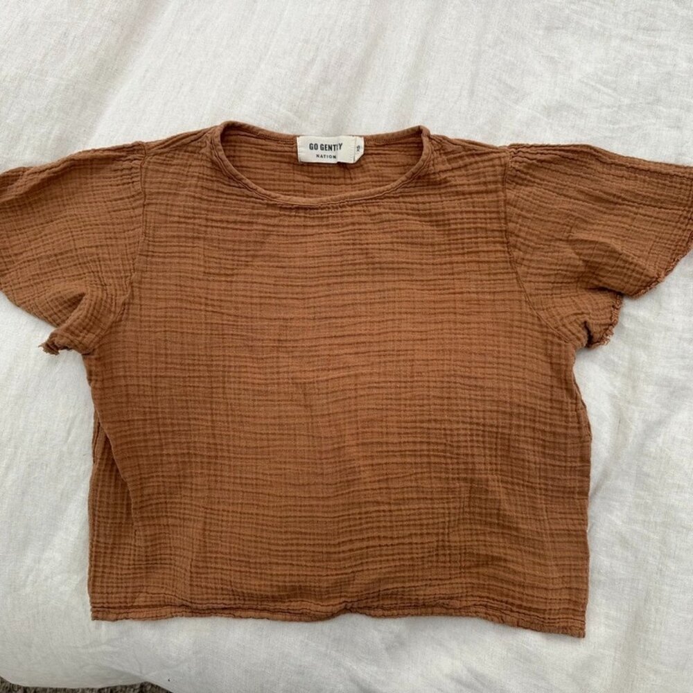 Organic Gauze Blouse in Dune